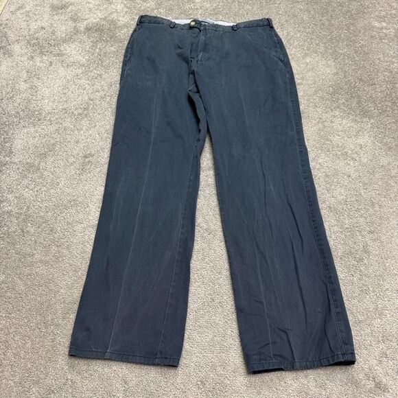 Peter Millar Pima Cotton Chino Pants Mens 36x33 Navy Blue Straight Leg Preppy - Picture 1 of 13